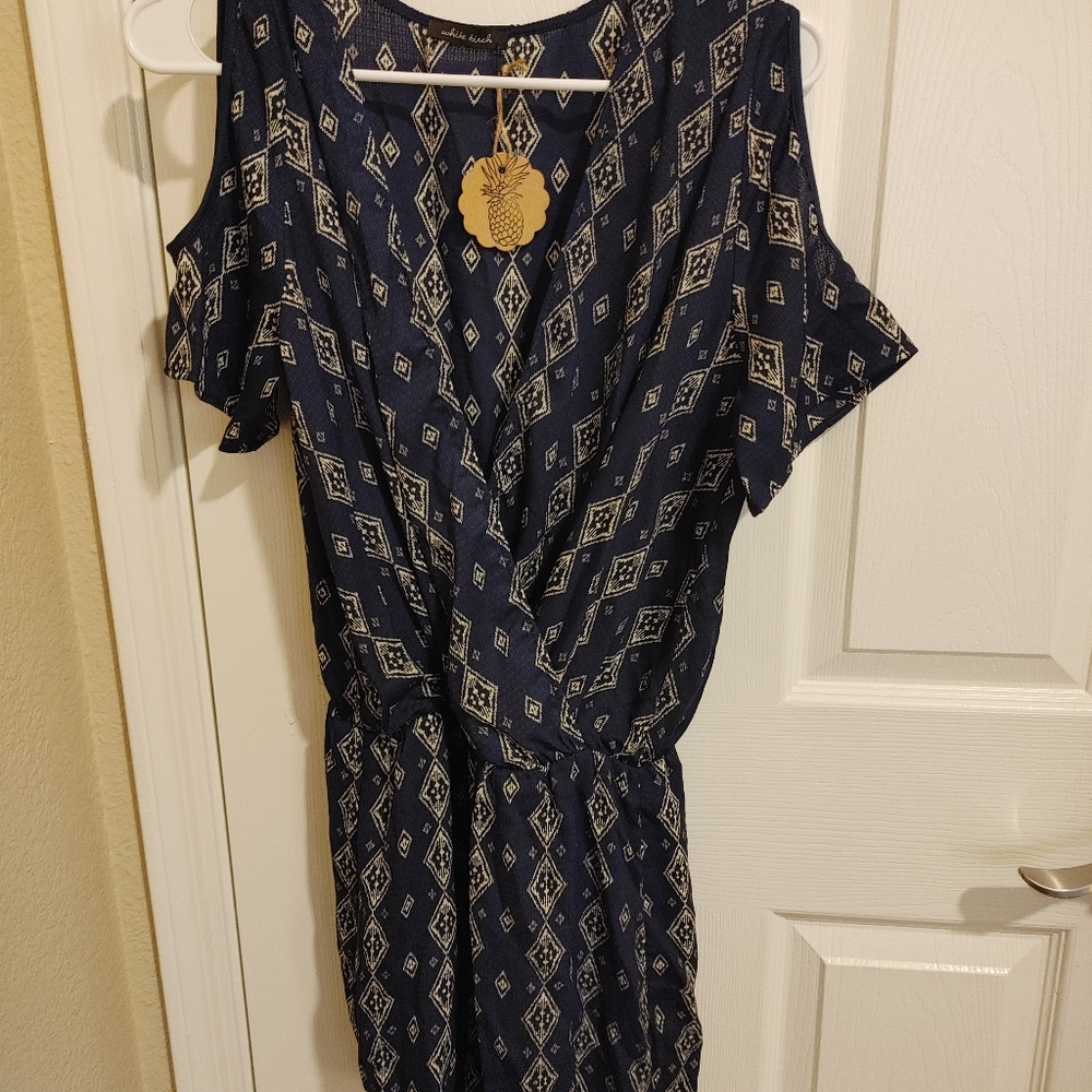 White Birch Navy & Ivory Romper